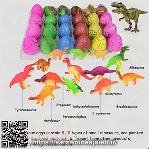  ابزار شوخی دنیای سرگرمی های کمیاب مدل تخم دایناسور بزرگ شونده مجموعه 6 عددی